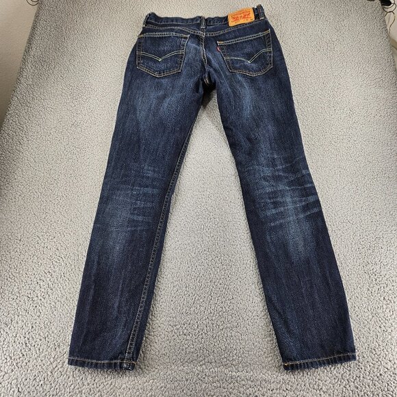 Sold Levis 511 Jeans Mens 32x34 Dark Blue Denim Slim Fit Straight Leg - Picture 12 of 16